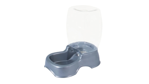 Dog Self Waterer Bowl | Grey with clear Bottle 