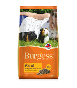 Burgess Excel Adult Guinea Pig Nuggets with Mint, 10kg Bag