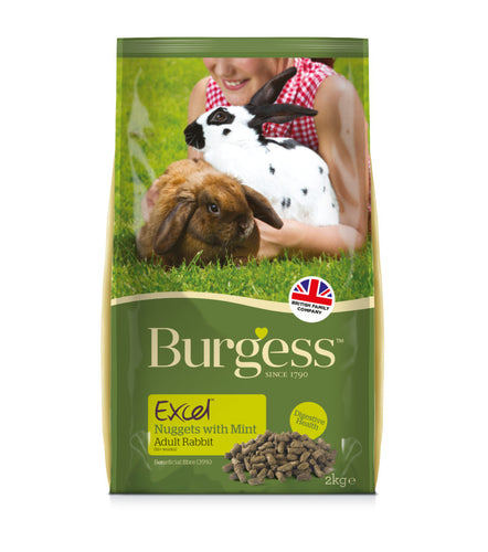 Burgess Excel Adult Rabbit Nuggets with Mint 2kg Bag