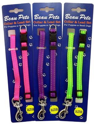 Nylon Reflect Puppy Collar & Lead Set