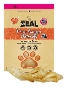 Zeal Free Range Venison Ears | All Natural | Freeze Dried Dog Treats
